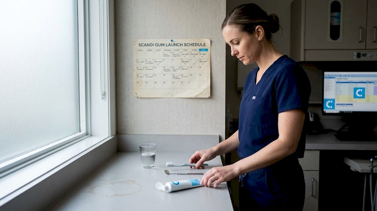 Dental hygienist checks dental tools and enamel