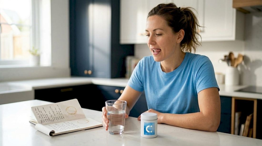 Woman pondering daily dental care routine