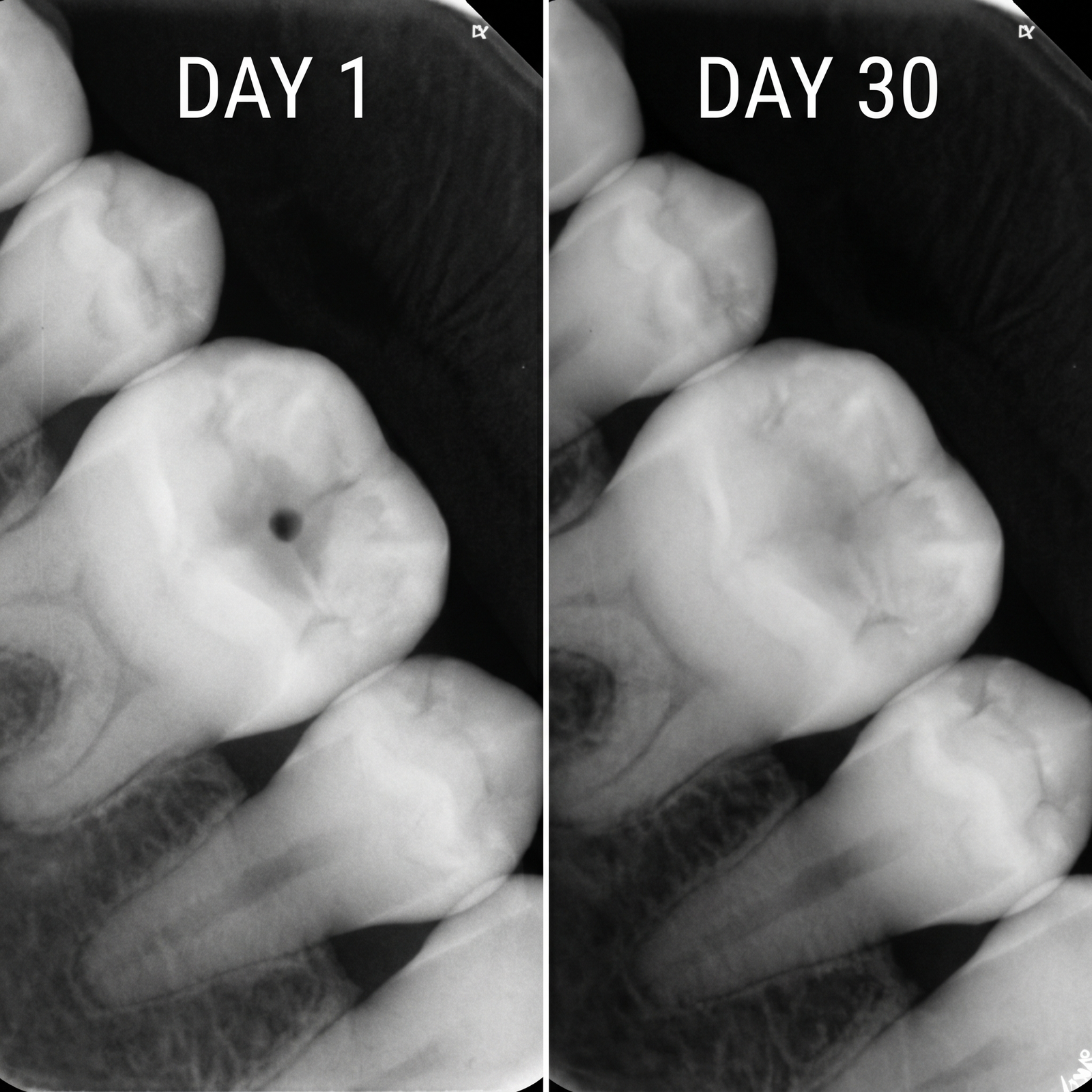 Bitewing X-ray comparison submitted by a Scandi customer.
